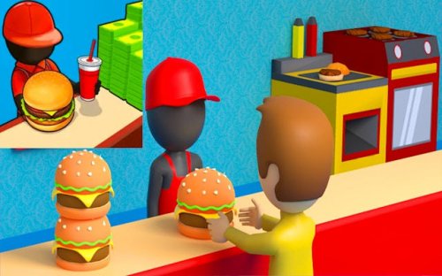Burger Cafe Idle Tycoon - Restaurant Management Game